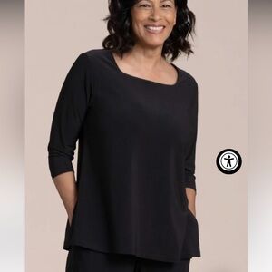 Sympli Soft Square Neck Long Sleeve Top